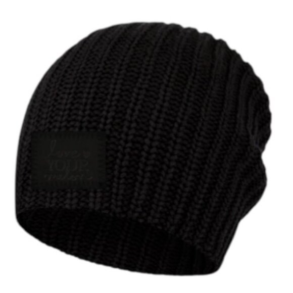 Love Your Melon black monochrome rib knit beanie - Picture 2 of 6